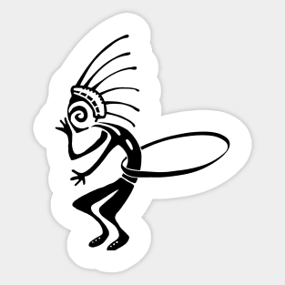 Kokopelli hula hoop black Sticker